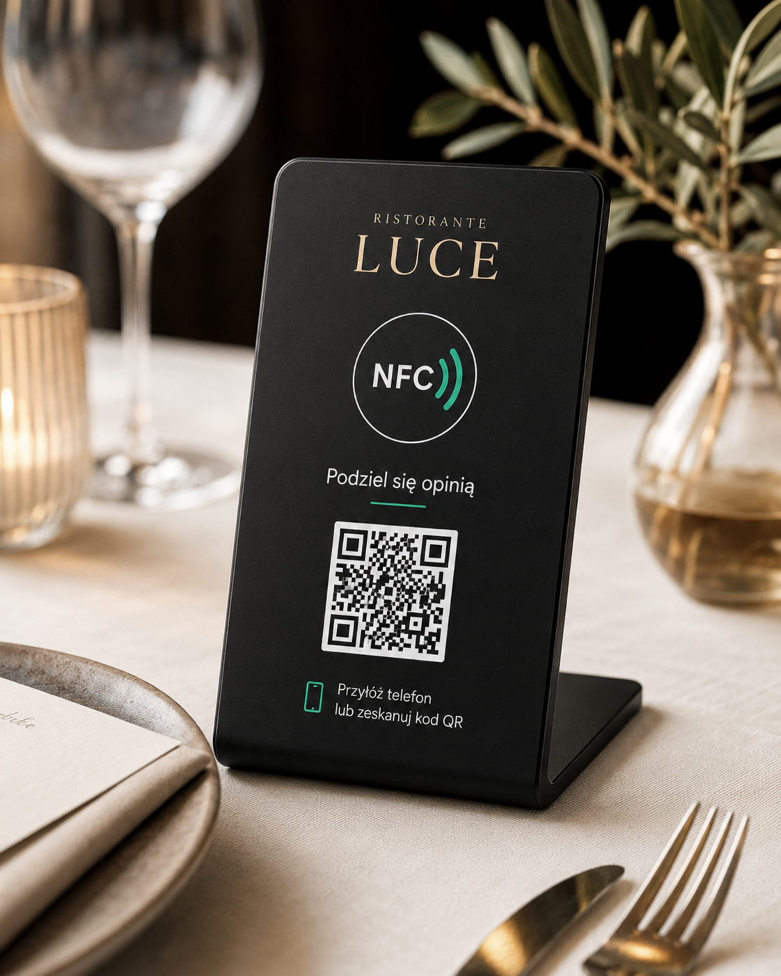 Przykładowa wizualizacja stojaka Tapivo dla restauracji